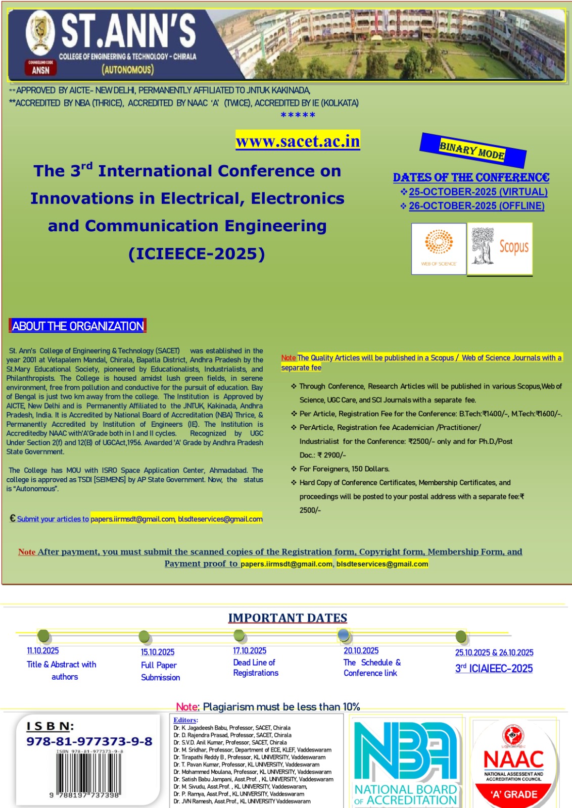 The 3rd International Conference on Innovations in Electrical, Electronics and Communication Engineering (ICIEECE-2025)